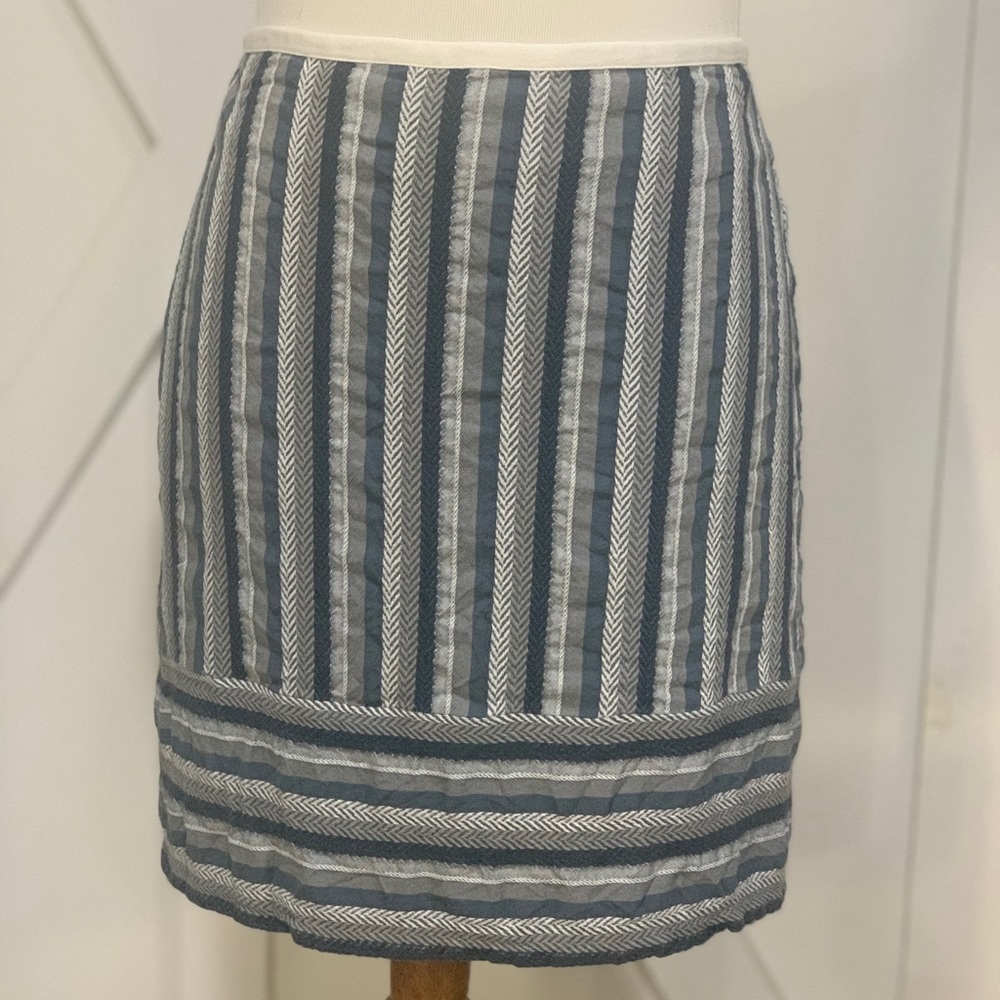 LOFT blue stripe mini skirt